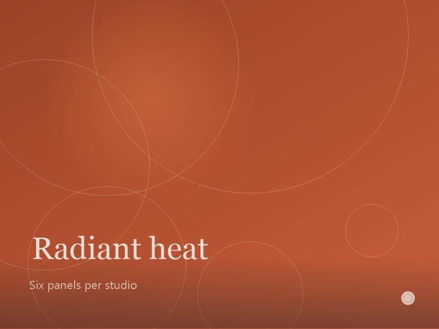 The Ember Room with warm wooden floor and infrared panels