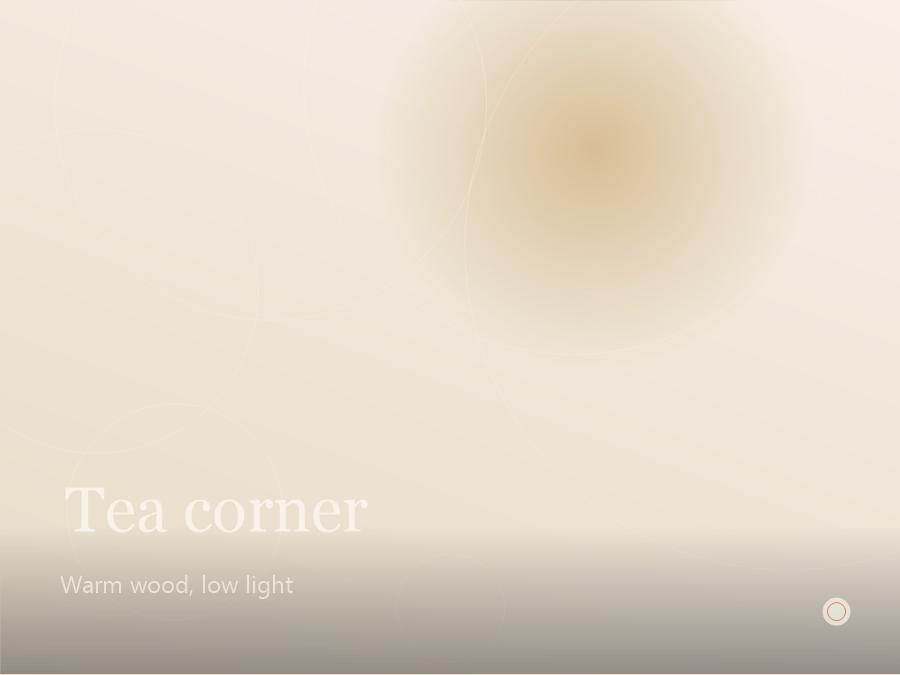 Tea corner with warm wood and natural light